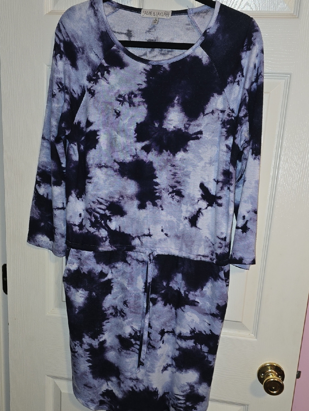 Jamie & Layla‎ Lavender and Blue Tie-Dye Midi Dress
